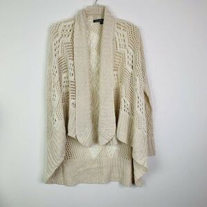 Love Stitch Draped Cardigan S Cream Beige Crochet